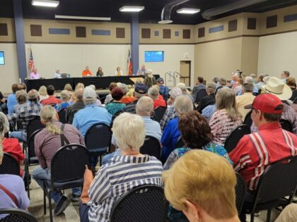 San Jacinto County Commissioners hear from residents in support of a border-crisis disaster declaration. (Bob Price/Breitbart Texas)