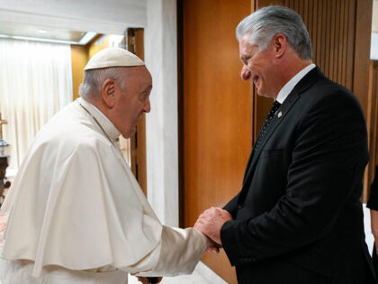 Miguel Díaz-Canel, the figurehead "president" the Castro family uses to represent the Cuban Communist Party abroad, held a meeting with Pope Francis