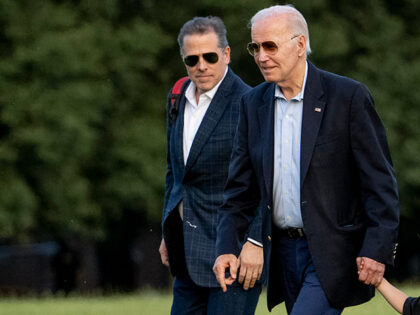 President Joe Biden, and his son Hunter Biden arrive at Fort McNair, Sunday, June 25, 2023, in Washington. The Biden's are returning from Camp David. (AP Photo/Andrew Harnik)