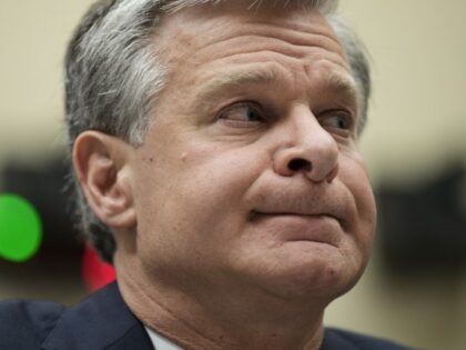 WASHINGTON, DC - JULY 12: FBI Director Christopher Wray testifies during a House Judiciary Committee about oversight of the Federal Bureau of Investigation on Capitol Hill July 12, 2023 in Washington, DC. Conservative House Republicans claim that the FBI and other federal law enforcement agencies have been "weaponized" against conservatives, …