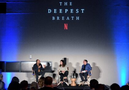 In 'The Deepest Breath, director Laura McGann (center) explores what drives free divers to repeatedly risk their lives and push the limits of human endurance