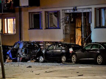 An explosion damaged residential building and cars are seen in central Stockholm on January 13, 2020. - Several nearby cars were also damaged by the blast, the cause of which was not known, in the affluent neighbourhood of Ostermalm. (Photo by Anders WIKLUND / various sources / AFP) / Sweden …