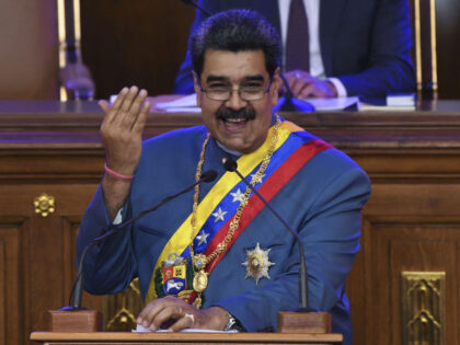 Nicolas Maduro, Venezuela's president, laugh as he delivers a State of the Union address at the National Assembly in Caracas, Venezuela, on Tuesday, Jan. 12. 2021. Maduro said during his state of the union that his government is planning to expand the use of foreign currency bank accounts held in local …