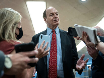 WASHINGTON, DC - SEPTEMBER 29: Ranking member of the Senate Appropriations Committee Sen. Richard Shelby (R-AL) speaks to reporters on his way to a vote on the continuing resolution to fund the government at the U.S. Capitol on September 29, 2022 in Washington, DC. The Senate passed stopgap legislation to …