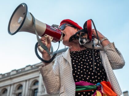 A trans rights activist addresses a protest opposite Downing Street on 21 January 2023 in London, United Kingdom. The protest was organised by London Trans Pride following the UK government's decision to use Section 35 of the Scotland Act to block Scotland's Gender Recognition Reform Bill which would have made …