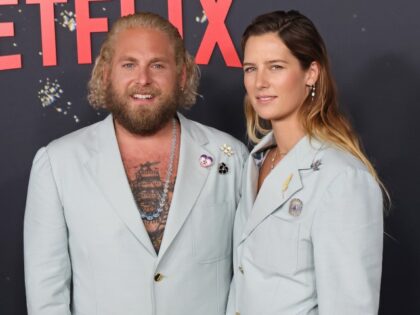 Jonah Hill and Sarah Brady attend the world premiere of Netflix's "Don't Look Up" at Jazz at Lincoln Center on December 05, 2021 in New York City. (Photo by Taylor Hill/FilmMagic)