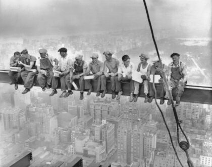 While New York's thousands rush to crowded restaurants and congested lunch counters for their noon day lunch, these intrepid steel workers atop the 70 story RCA building in Rockefeller Center get all the air and freedom they want by lunching on a steel beam with a sheer drop of over …