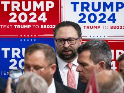 Jason Miller, former senior advisor to 2020 Trump campaign, as former US President Donald Trump, not pictured, greets supporters during a visit to a Team Trump Volunteer Leadership Training, at the Grimes Community Complex in Grimes, Iowa, US, on Thursday, June 1, 2023. Trump returned to the state on Wednesday …