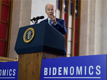 President Joe Biden delivers a speech on “Bidenomics” on June 28, 2023, at the Old Post Office in Chicago. (AP Photo/Evan Vucci)