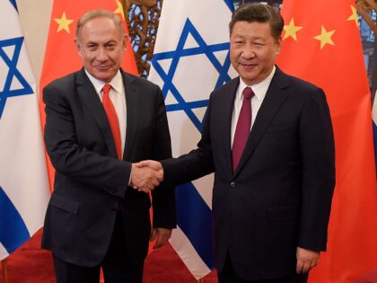 Netanyahu and Xi (Etienne Oliveau/Pool/Getty)