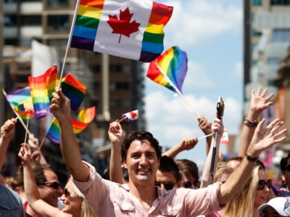 TORONTO, ON - JULY 3: The annual Pride Parade takes place as it winds its way downtown. This is the final weekend of Pride celebrations for Toronto. PM Justin Trudeau walked in the parade, the first sitting PM to do so. He was accompanied by Ontario's Kathleen Wynne, the first …