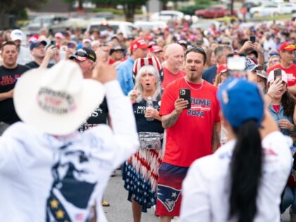 PICKENS, SOUTH CAROLINA - JULY 1: Supporters of former President Donald Trump wait in line before a presidential campaign event on July 1, 2023 in Pickens, South Carolina. The former president faces a growing number of 2024 primary challengers in the Republican Party. (Photo by Sean Rayford/Getty Images)