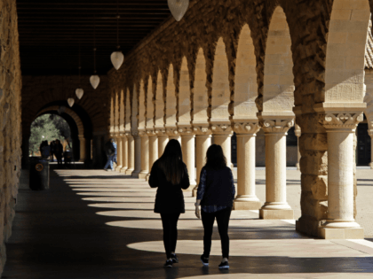 In this March 14, 2019, file photo students walk on the Stanford University campus in Santa Clara, Calif. Even with a fresh victory on behalf of international students, U.S. universities fear they’re losing a broader fight over the nation’s reputation as a place that embraces and fosters the world’s best …