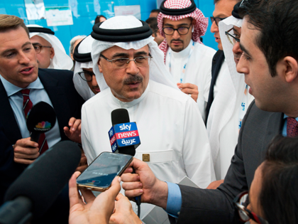 Amin Nasser, the chairman and CEO of the state-run oil giant Saudi Aramco, speaks to journalists at the World Energy Congress in Abu Dhabi, United Arab Emirates, Tuesday, Sept. 10, 2019. Nasser told journalists Tuesday a planned initial public offering of a sliver of the oil company's worth would happen …